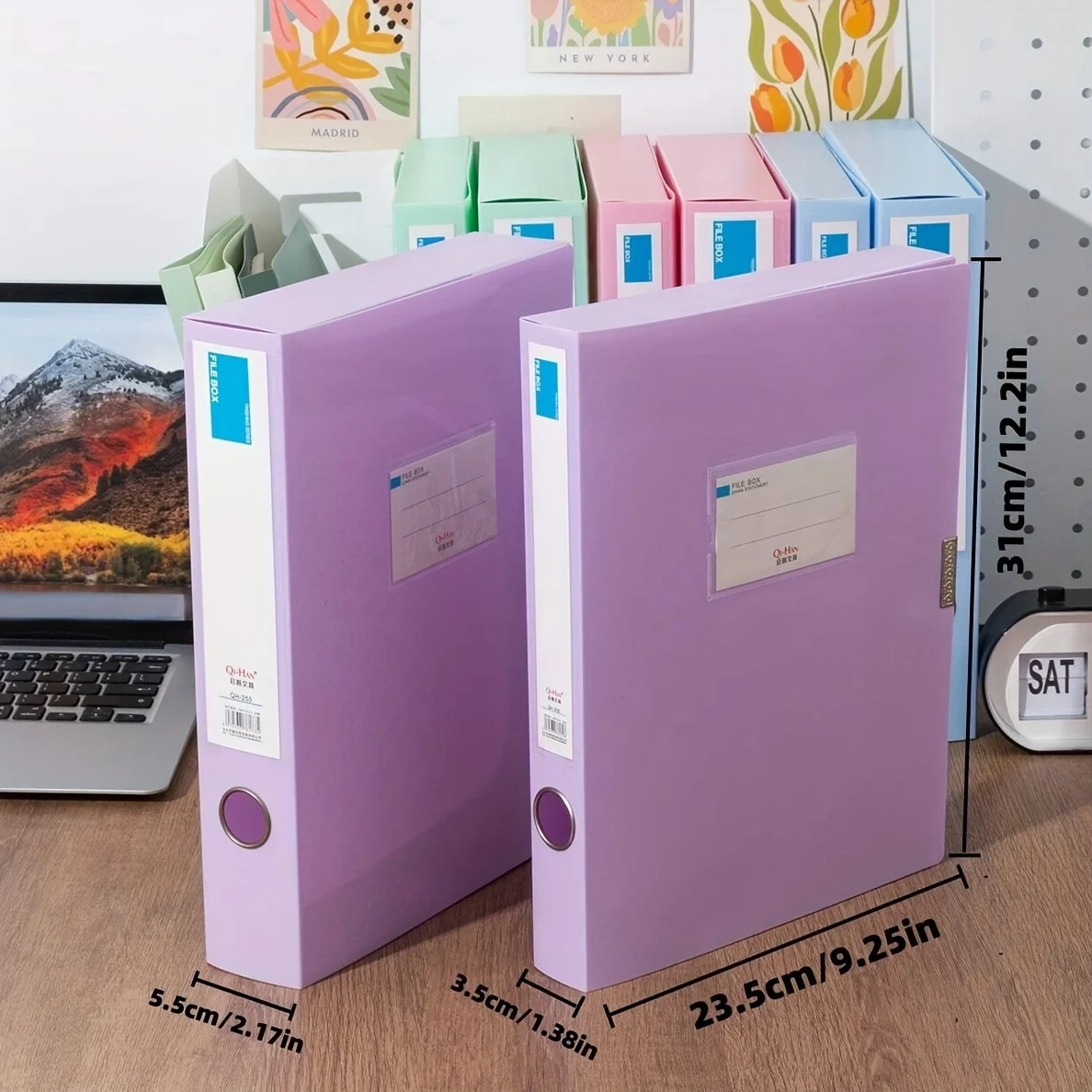 A4 Pastel Plastic File Folders - Heavy-Duty High Quality Document Organizer with Snap Closure, Multi-Color Assortment for Office