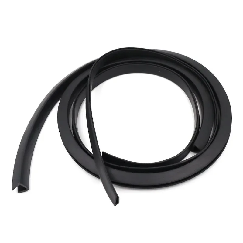 1-5M Black U Shaped Rubber Edge Sealing Strip U Section Protector Edges Shield Encloser Sealing For Car Doors、Glass、Metal Panel