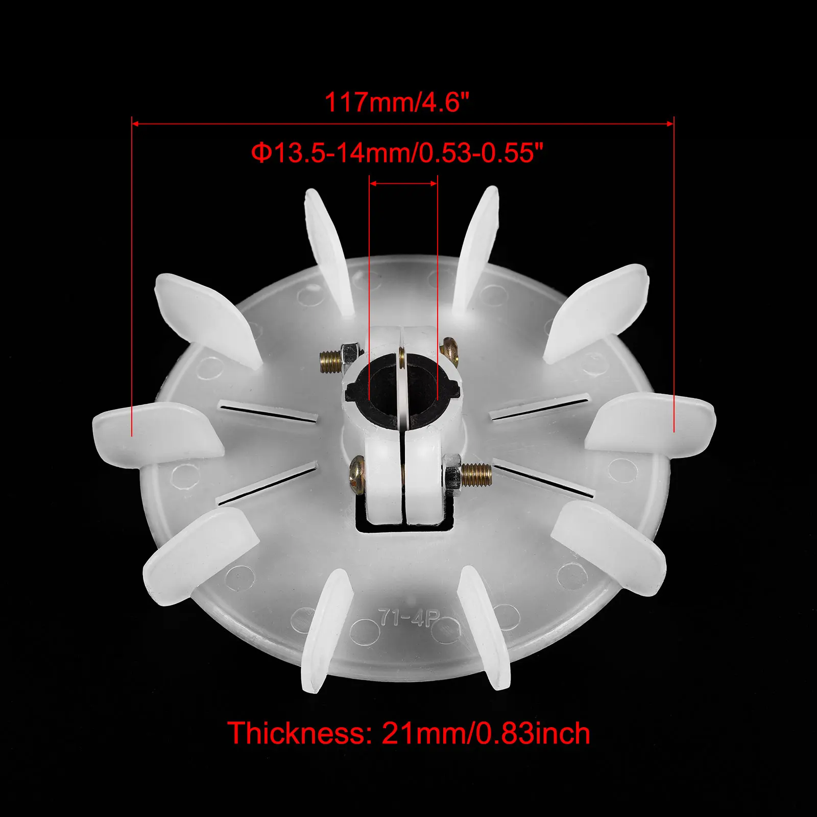 2pcs 10 Impeller Plastic Motor Fan Vane Heat Dissipation Vane Round Wheel 13-14mm Inner Dia White