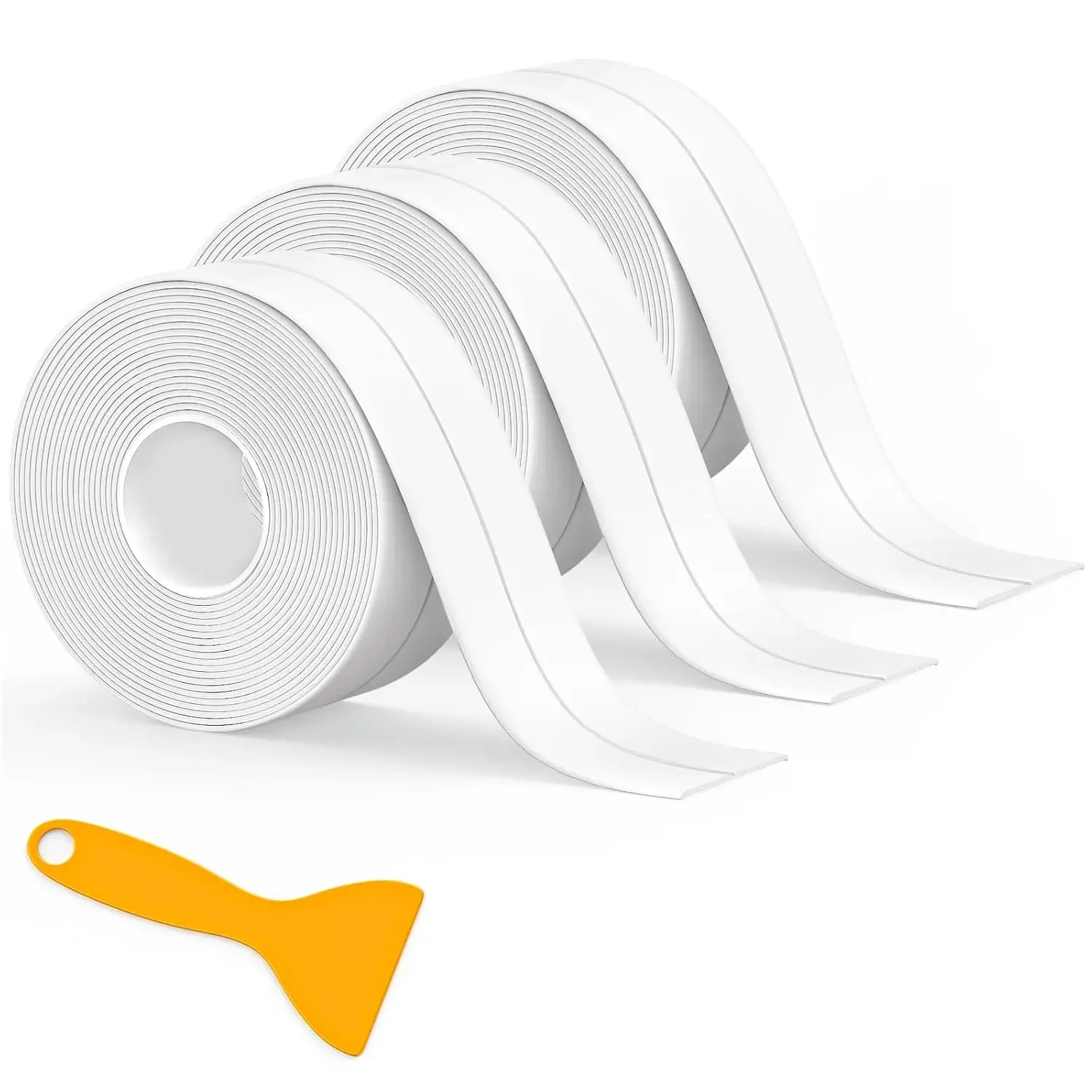 Caulk Tape Waterproof Self Adhesive, 3 Rolls Toilet Sealing Strip, Kitchen & Bathroom Sealant Tape for Sink, Bathtub, Shower