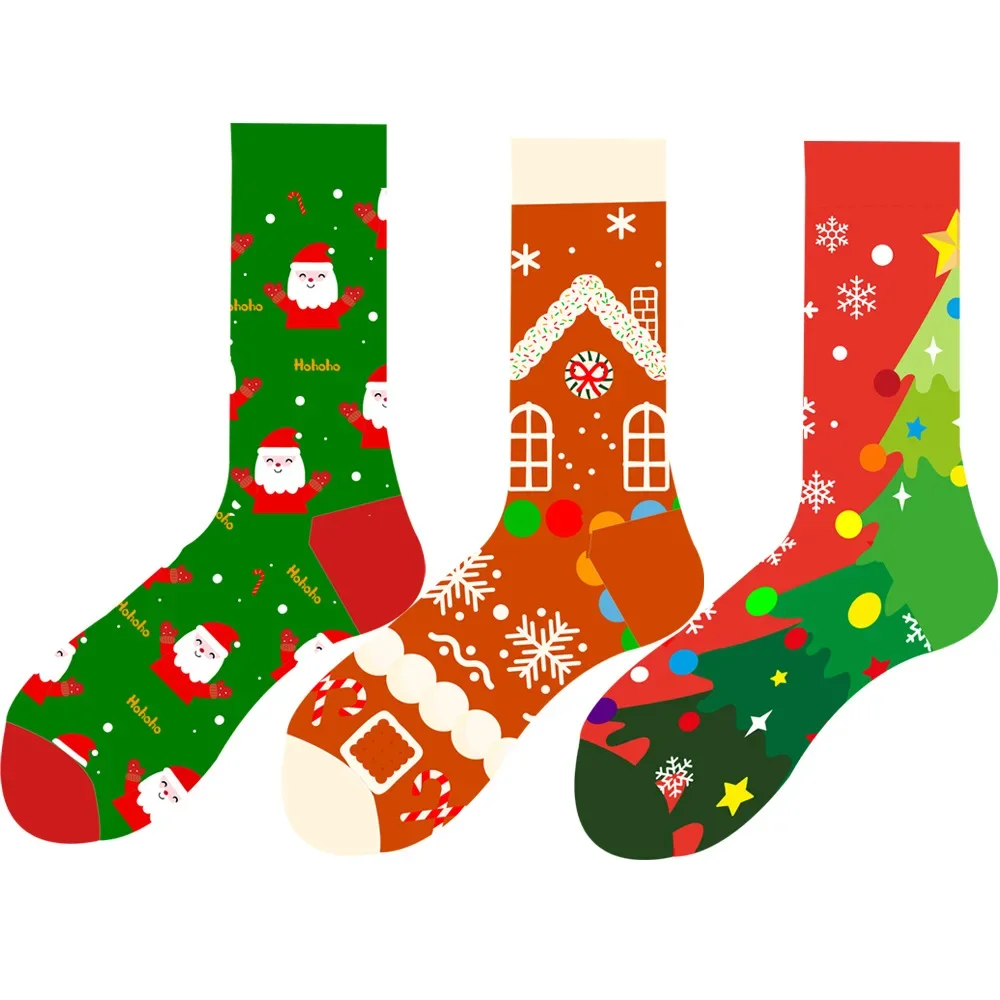 

Christmas Tree Snow Elk Gift Cotton Happy Men Socks New 2025 Autumn Winter Christmas woman Socks Funny New Year Santa Claus