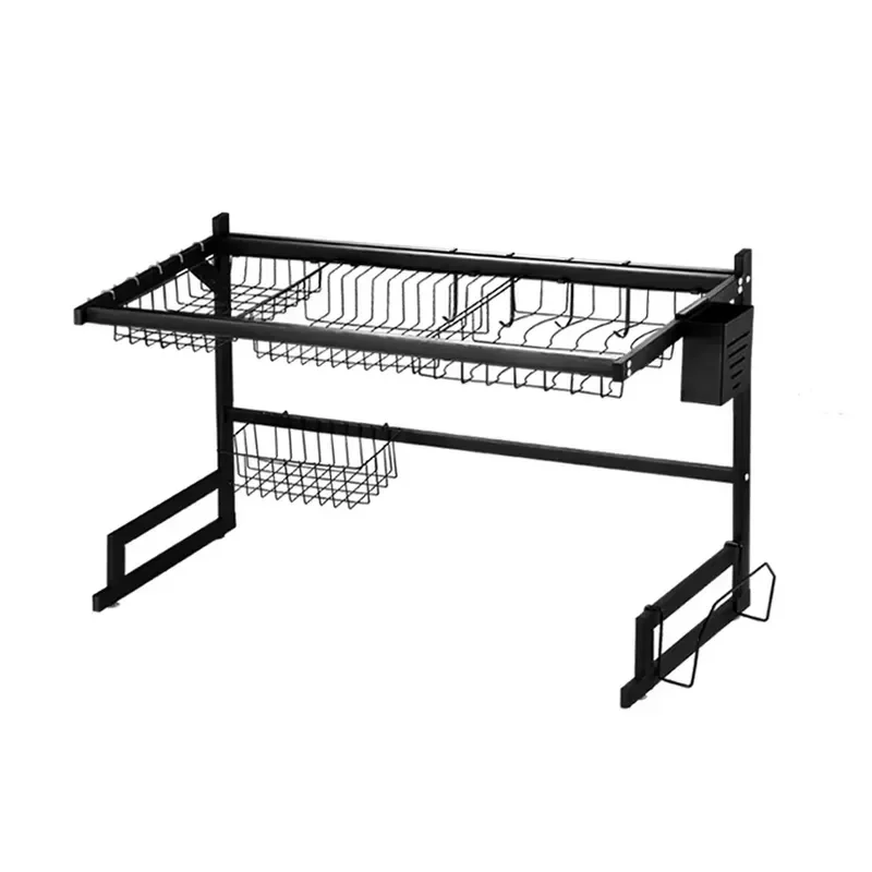 Kitchen Storage Rack Organizer Shelf for Pantry Cabinet Countertop Spice Jar Holder Stand Metal Wire Basket Home Organization