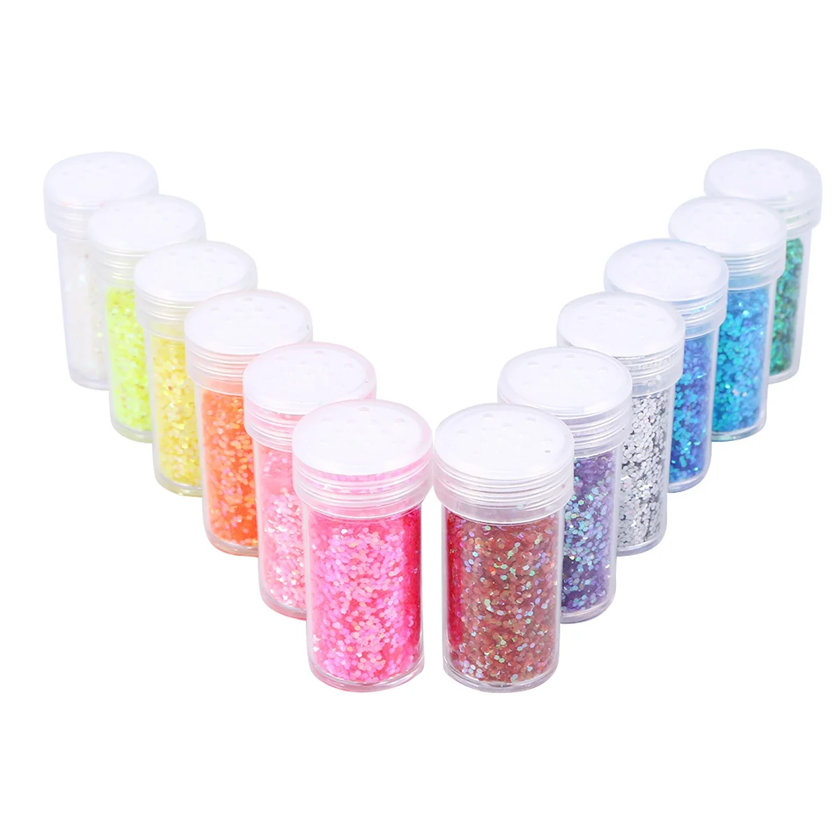 12 Stuks 12 Kleuren Nail Glitter Poeder Set Shining Iriserende Glitter Stof Voor Nail Art Diy Ambachten Make-Up Ogen Acryl nagellak