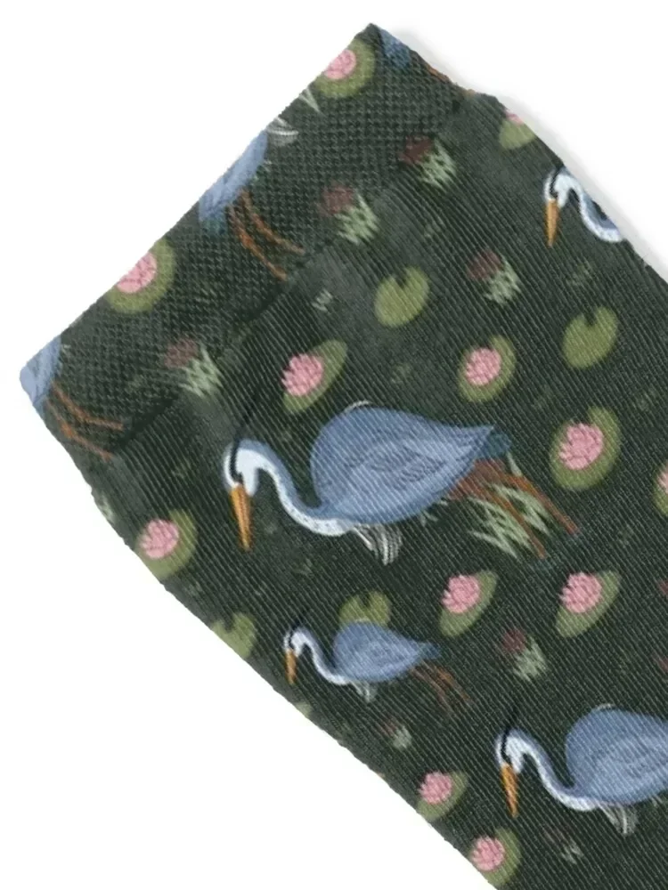 Great Blue Heron Art Socks man winter thermal Socks Ladies Men's