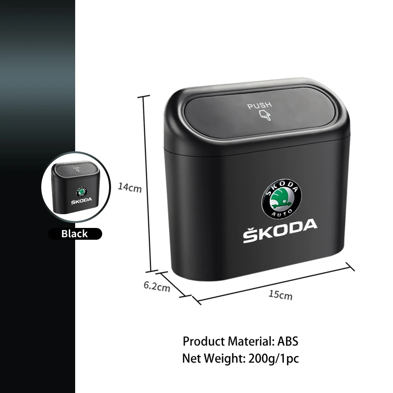 Car Trash Bin Organizer Hanging Garbage Storage Box Accessories For Skoda Octavia 1 2 3 4 PRO Kodiaq Elroq Kylaq Kamiq Enyaq