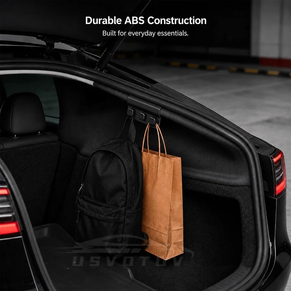 Für Tesla Model Y YL Juniper: Haken für den Kofferraum, Sitzknopf, Halter für Einkaufstaschen, Regenschirmhalter, Aufbewahrungszubehör. – Detail 9