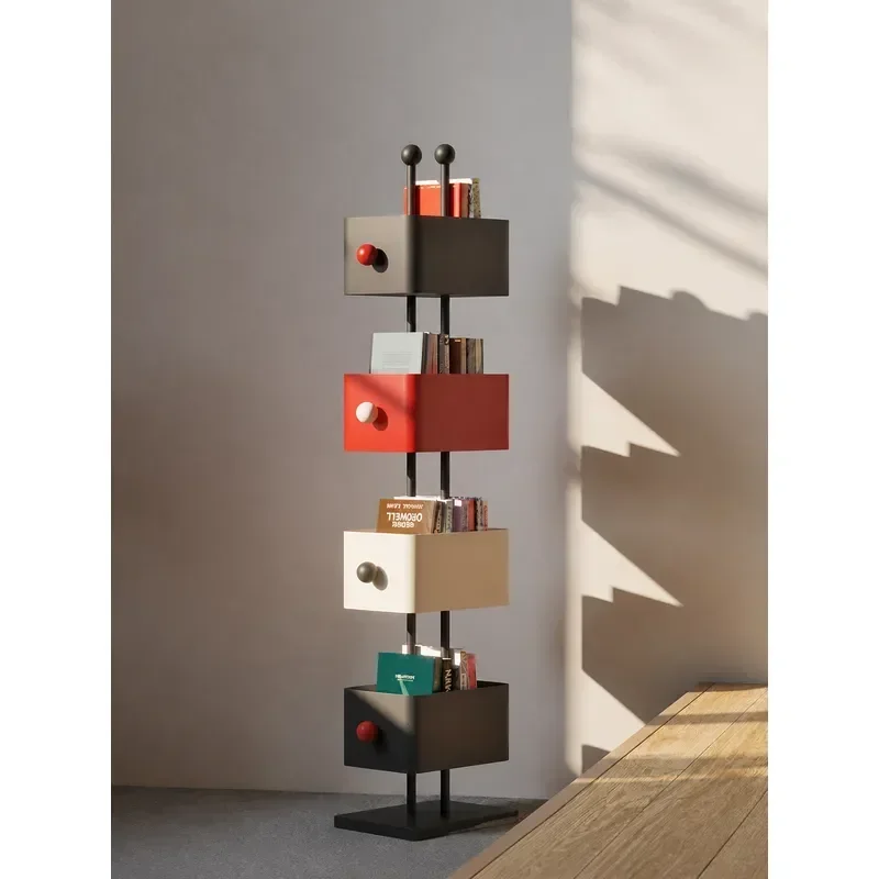 Household Floor Children Bookshelf Living Room Rotating Shelf Corner Locker Storage Display Cabinet Invisible Small Cabinet