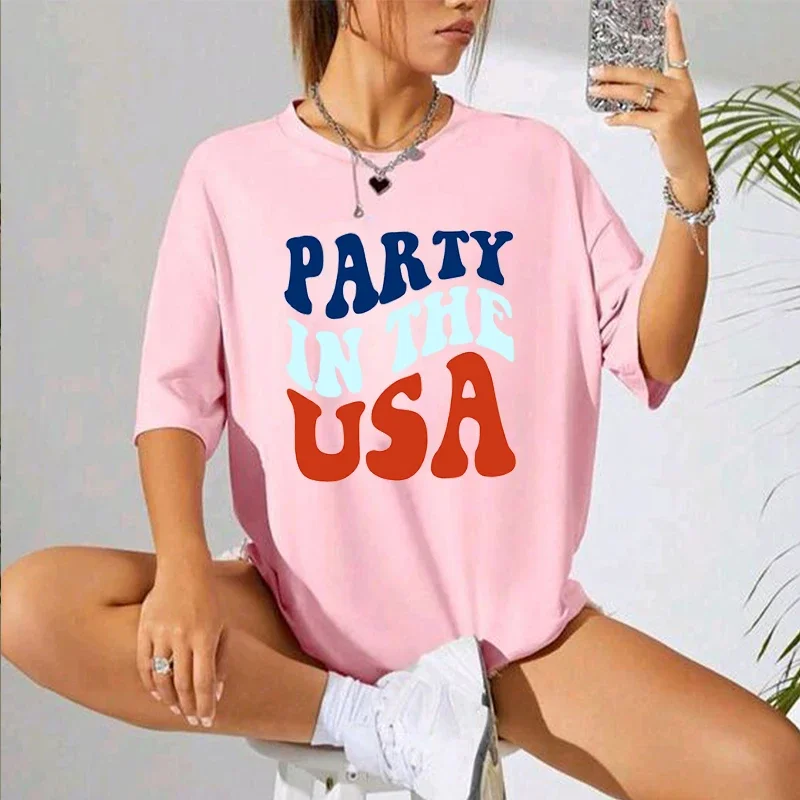 Usa Vintage Party Shirt American Patriotic T Shirt 4th of July Party Tee Fashionable Usa Celebration Graphic Short Sleeve