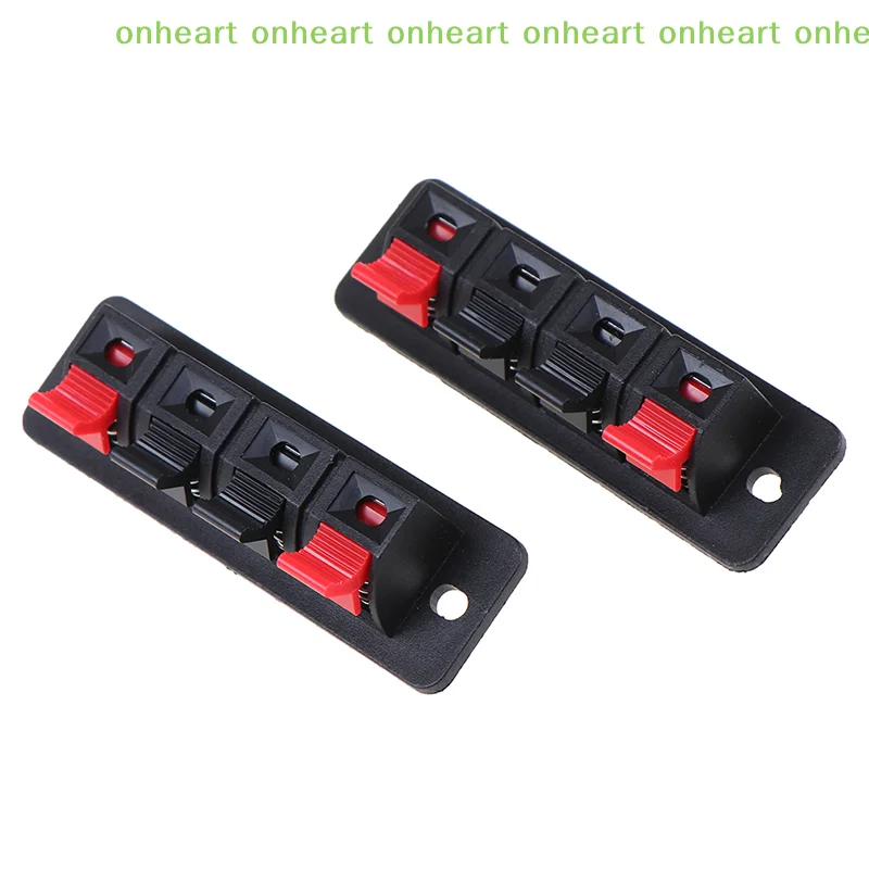 [C]2Pcs 4 Positions Spring Connector Terminal Audio Speaker Terminals Wiring Clip