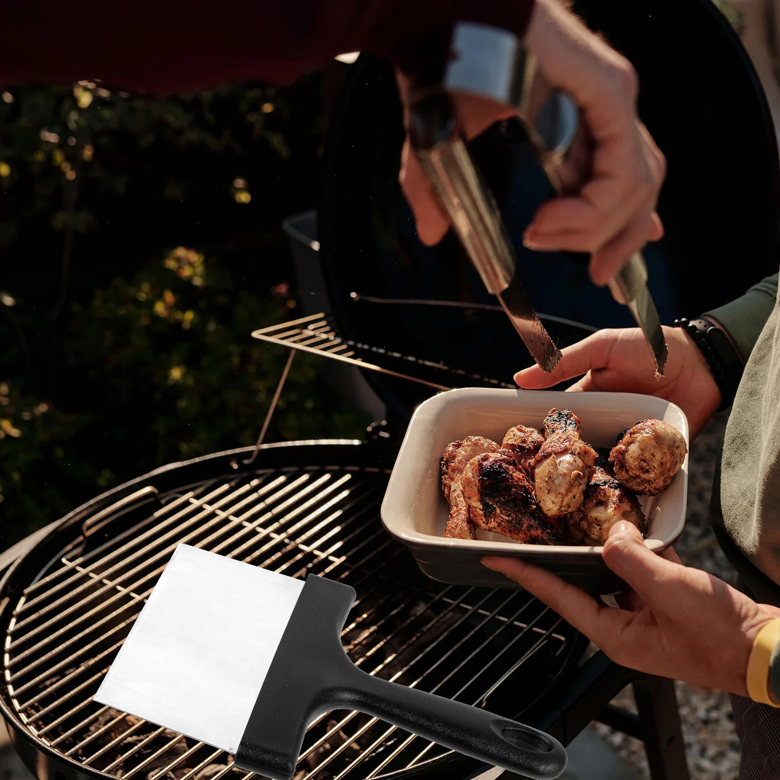 

Stainless Steel Bbq Grill Scraper Durable Practical Kitchen Gadget Barbecue Plate Cleaning Tool Bbq Grill Scraper