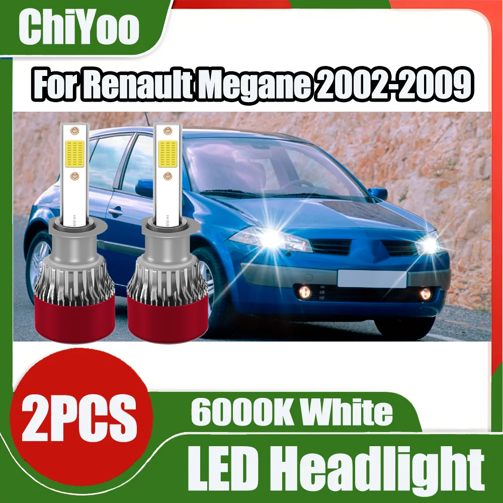 

2PCS 6000K Super White LED Headlight High Power 20000LM Canbus No error Auto Head Lamps Car Lights For Renault Megane 2002-2009