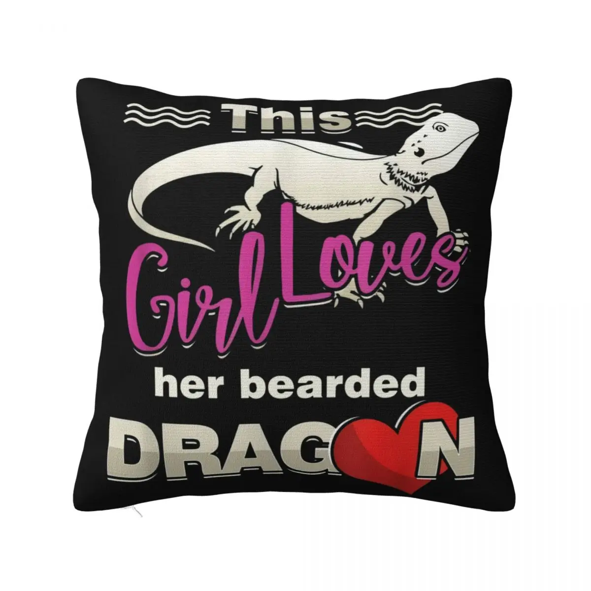 This Girl Loves Bearded Dragon Reptile Sale Farmhouse Pattern Normal Science Famous Graphic Letter Pillow Case