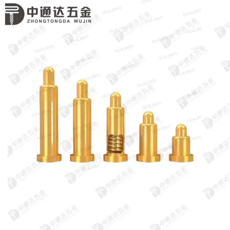 Copper gold-plated Single Head Spring PCB Pogopin Pillar Mobile Phone Antenna Top Pin Conductive Signal Copper pin Connector