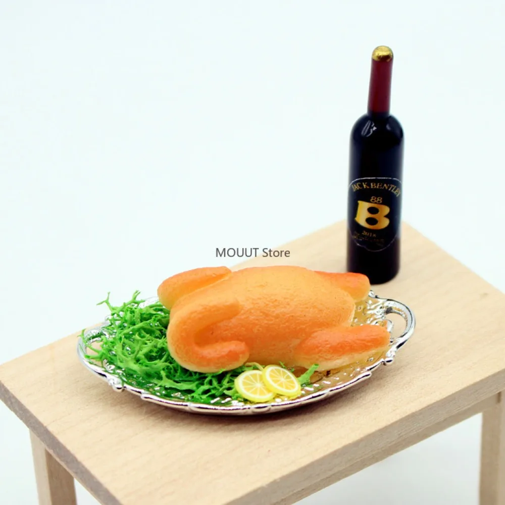 1set Dollhouse Food Roast Model Christmas Turkey Duck Kitchen Scene Mini Miniature Doll Accessories Decoration Food Play Crafts