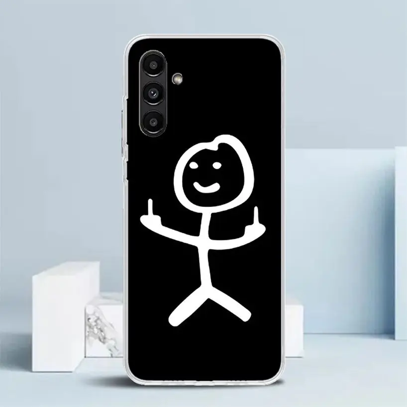 Cartoon Stickman Matchman Phone Case For Samsung Galaxy A15 A14 A13 A12 A55 A54 A53 A52 A35 A34 A33 A32 A25 A24 A23 A22 A04S A03