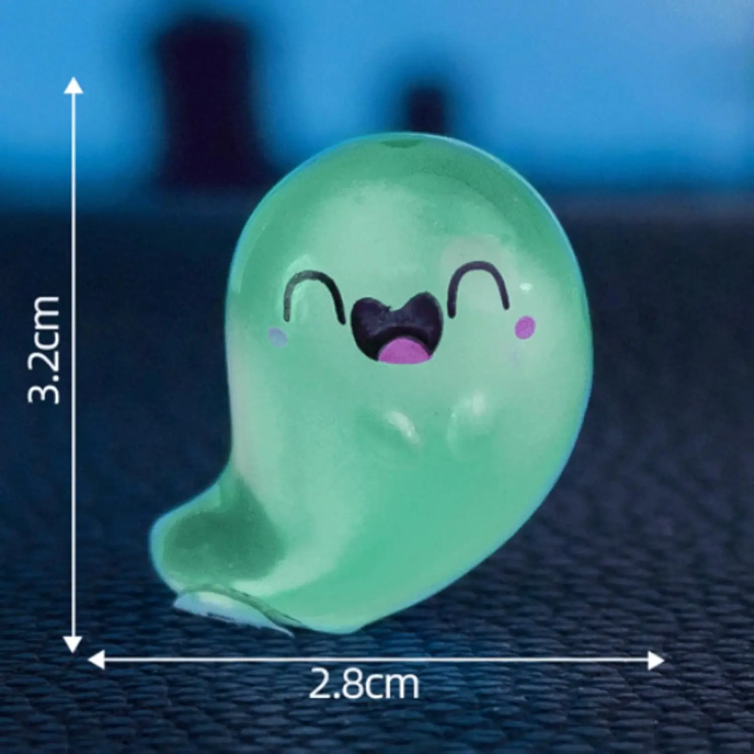 Fantômes positifs qui brillent dans la nuit, cadeaux de fête d'Halloween, Mini Figurines mignonnes en résine fantôme pour l'artisanat, décoration d'aquarium et Po, 6 pièces