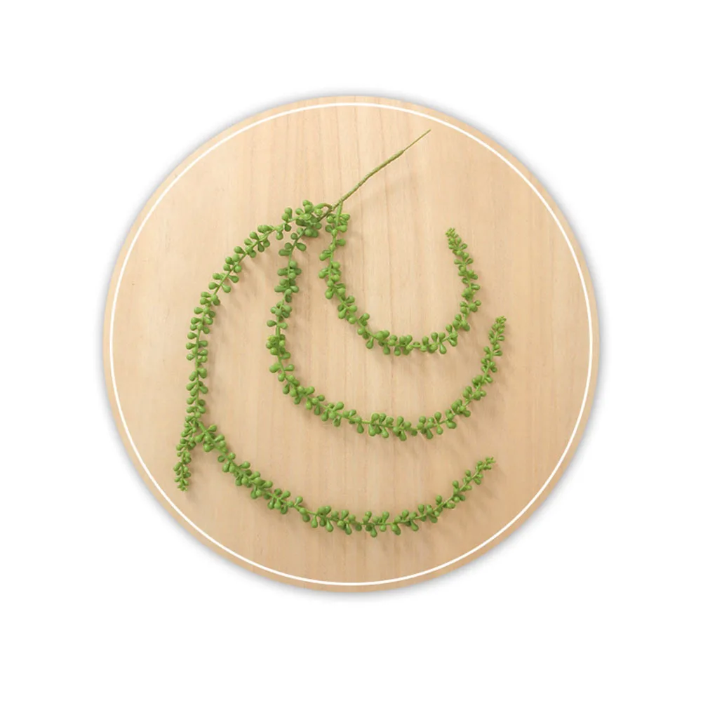 

2pcs Plastic Vine Plant Wear-Resistant Vivid Color Artificial Hanging Foliage For Home Office Decor Green