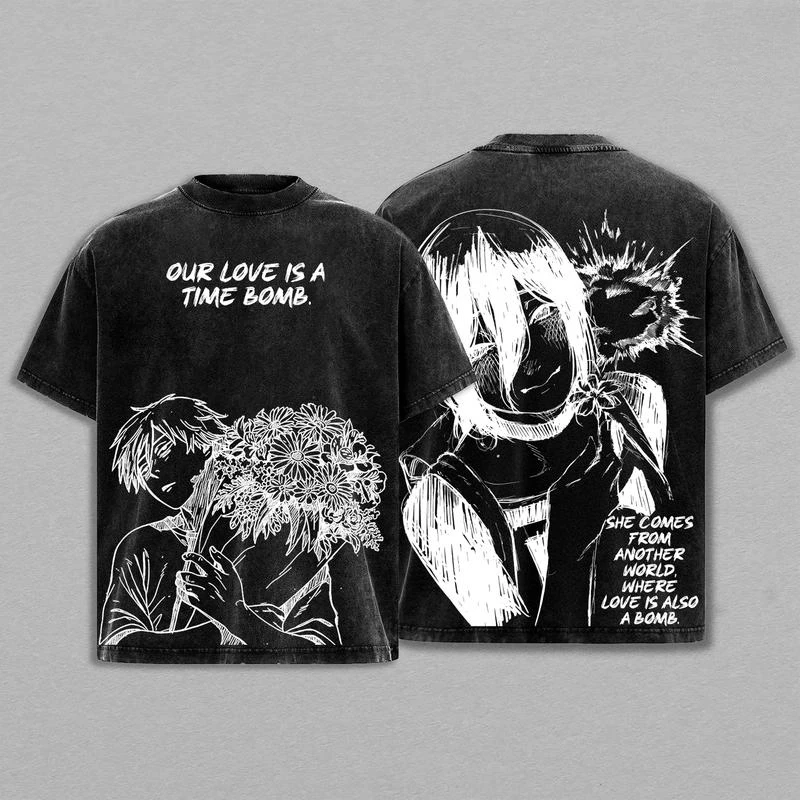 Reze Graphic Printed T-shirt Chainsaw Man Anime Vintage 2