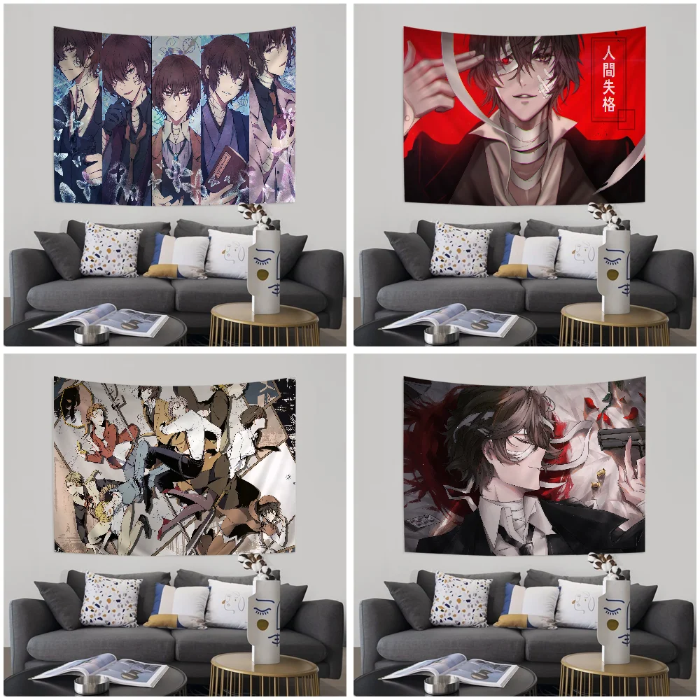 Anime Bungo Stray Dogs Dazai Chart Tapestry For Living Room Home Dorm Decor Art Home Decor