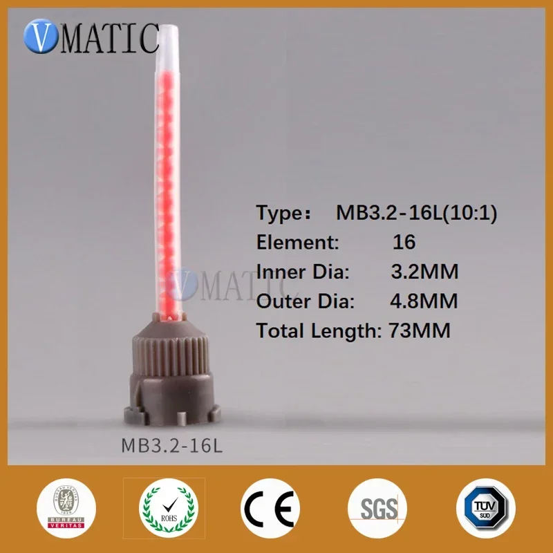 

Free Shipping MB3.2-16L 10: 1 Mixed Nozzle Spiral Tube Core Double Liquid Bell Mouth Static Mixture Mixer Overhead Mixers 10pcs