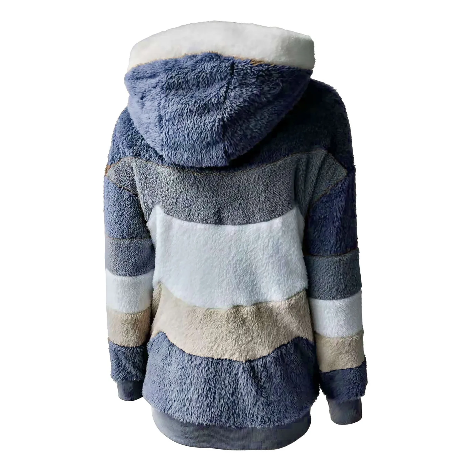 Casaco solto de pele sintética feminino, jaqueta de lã cardigan, painel luxuoso, bolso com zíper, grosso, tamanho positivo, quente, outwear, inverno