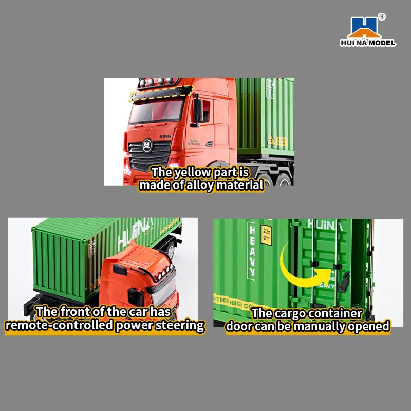 Huina 1317 Negen-Kanaals Elektrische Rc Auto Kind Simulatie Container Auto Model Afstandsbediening Vrachtwagens Speelgoed Voor kinderen