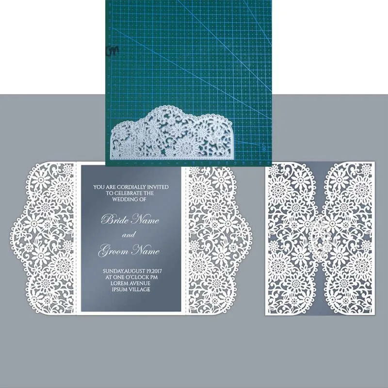 Lace greeting card metal cutting dies Scrapbooking decoration paper craft knife mould blade punch template Embossing stencils