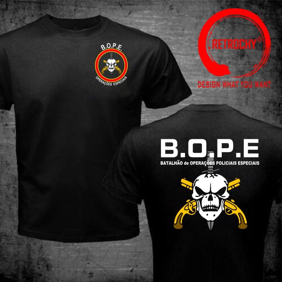 BOPE Tropa De Elite Brazil Special Elite Forces Military Army T Shirt Men Fashion Hip Hop Tops Tee Harajuku Streetwear T-Shirt