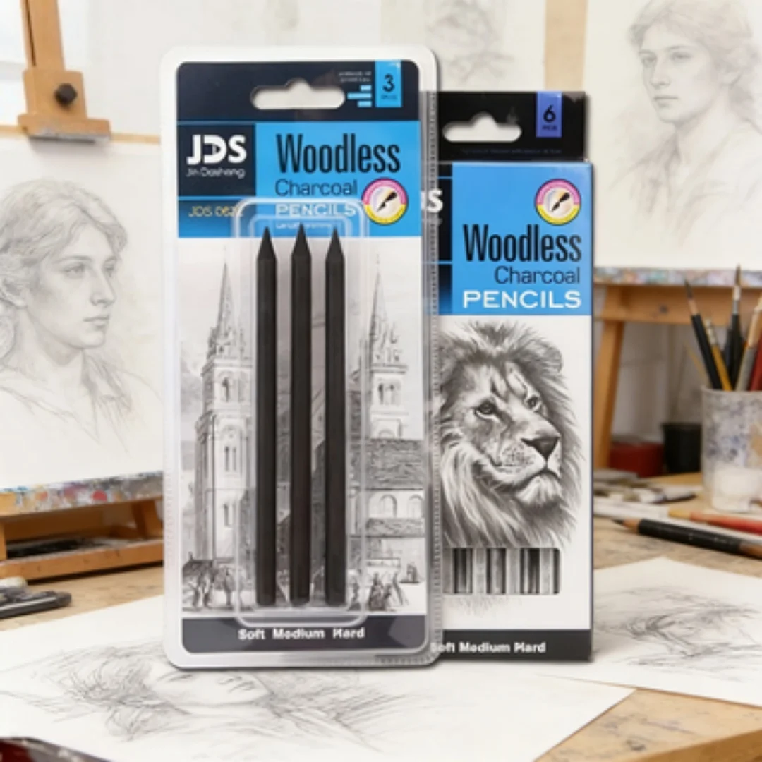 Professional Charcoal Pencils Soft Medium Hard Set, Art Drawing Sketching Pencils for Students, Office & Journaling Stationery