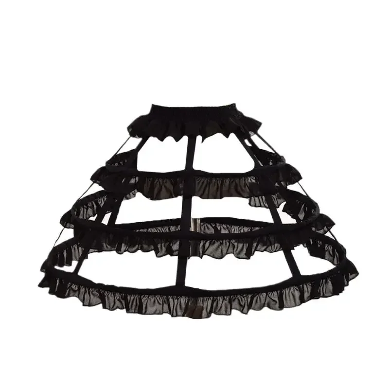 ผู้หญิง Lolita Hollow Lotus Leaf Lace Bird Cage กระดูกปลากระโปรงคอสเพลย์ Petticoat เจ้าสาวงานแต่งงานซับ Vestidos De Novia