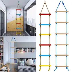 Six Gear Ladder Outdoor Indoor Educational Toys Climbing Rocker Hanging Rope Indoor Fitness Equipment For Kid Baby Swing