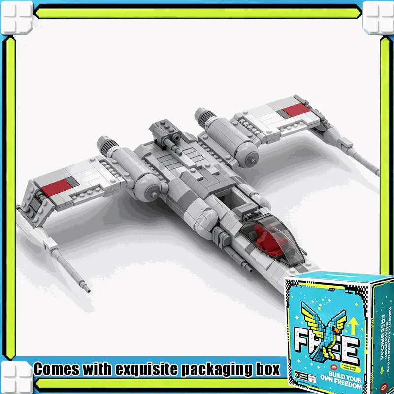 689PCS Playscale Galaxy Fighter Interceptor Space Battle Aircraft Model Building Blocks DIY Assembly Creative Display Gift