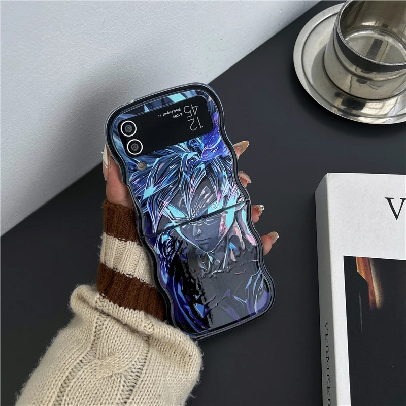 Fashion Cool Japan Anime D-Dragon Ball Son Goku Saiyan Phone Case For Samsung Galaxy Z Flip 7 6 5 4 3 Soft Wavy edge Cover