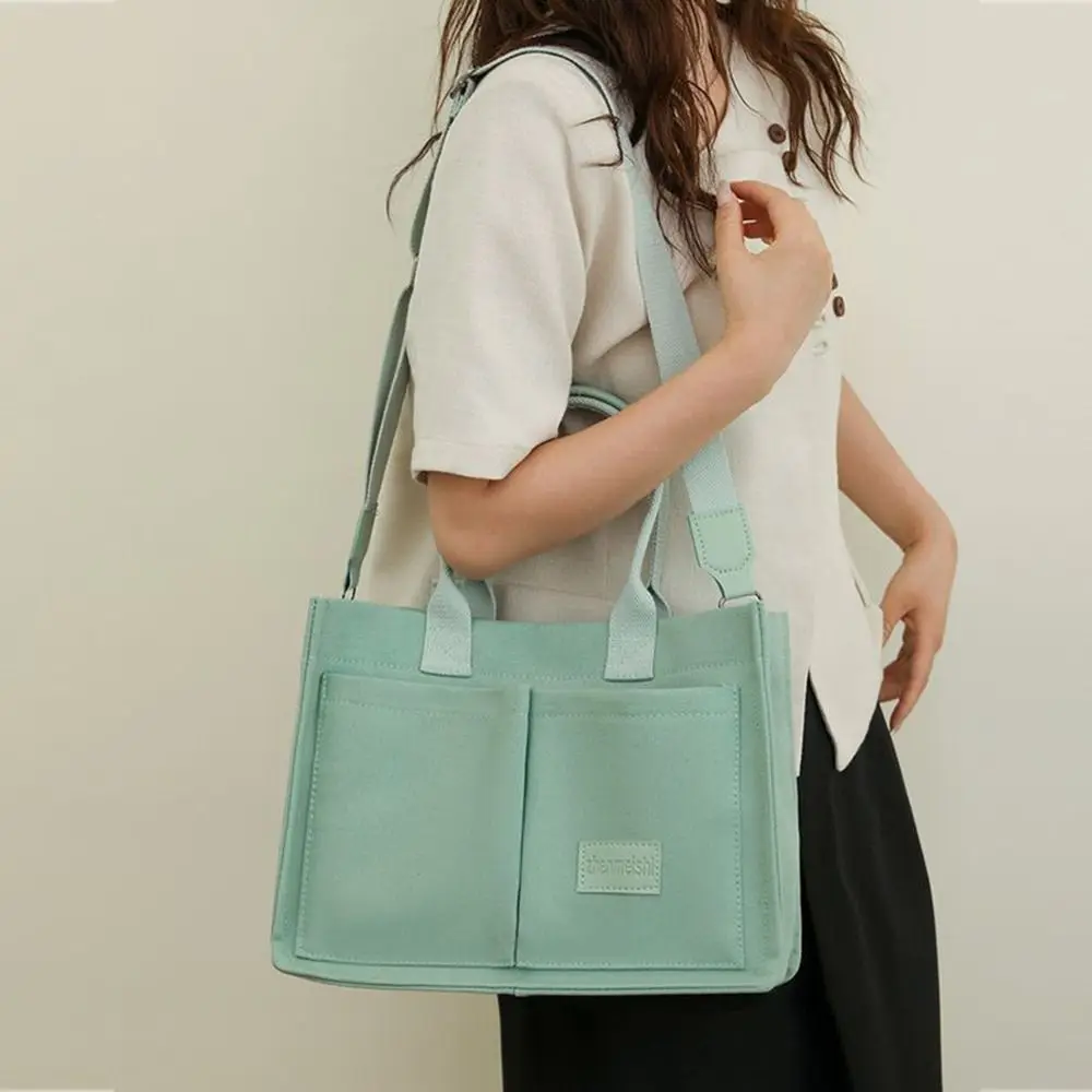 NEW Large-capacity Handbag Multi-pockets Waterproof Canvas Bag Wear-resistant Tote Bag Girl