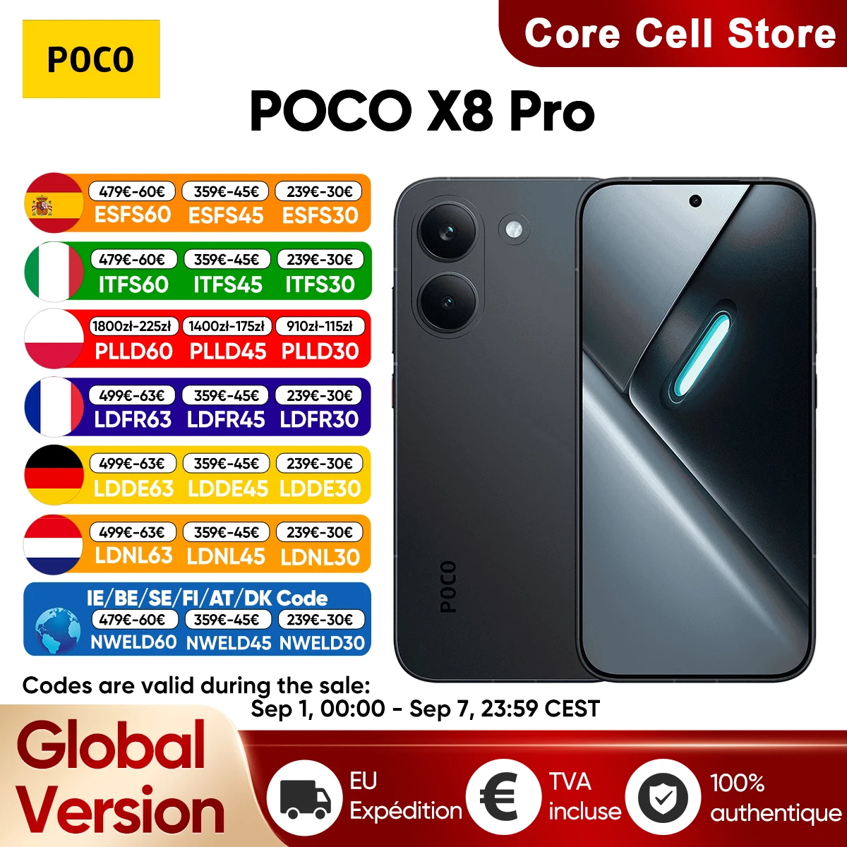 POCO X8 Pro Versione Globale Smartphone 5G Dimensity 8500-Ultra Display AMOLED Ultra-luminoso da 6,59" 1.5K 120Hz Batteria da 6500mAh NFC