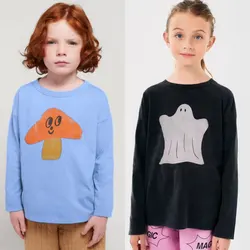 Children's T-shirts Full Sleeve Girls Top Tees Boys Shirts Crew Neck Pull Over Kids T Shirt 2026 Autumn Cartoon Baby Clothing