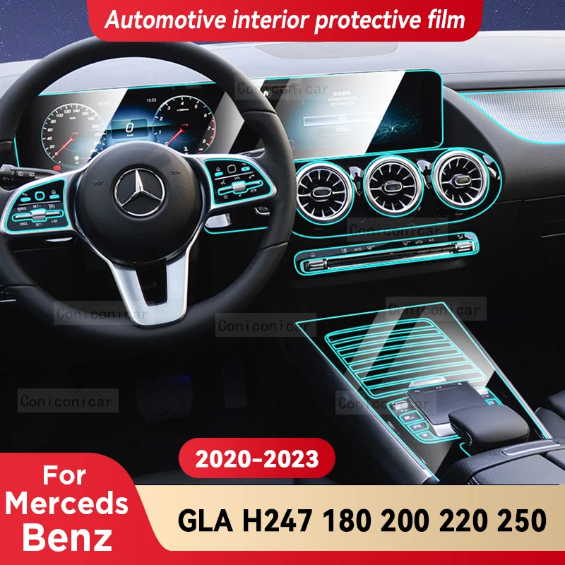 

For Mercedes Benz GLA G247 2020-2023 Gearbox Panel Dashboard Navigation Automotive Interior Protective Film Anti-Scratch