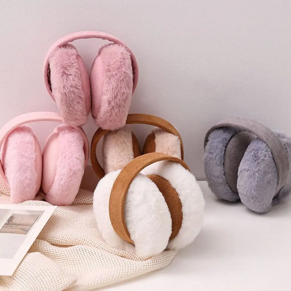 Moda outono inverno earmuffs mulheres homens orelha mais quente de pelúcia cor sólida ajustável dobrável ciclismo orelha muffs earflap earmuffs