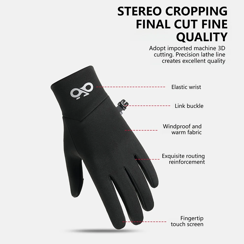 GTUBIKE قفازات التزلج بطانات الحرارية الدافئة قفازات شاشة اللمس، دعوى للرجال والنساء ركوب الدراجات والجري قفازات الشتاء رقيقة وخفيفة الوزن