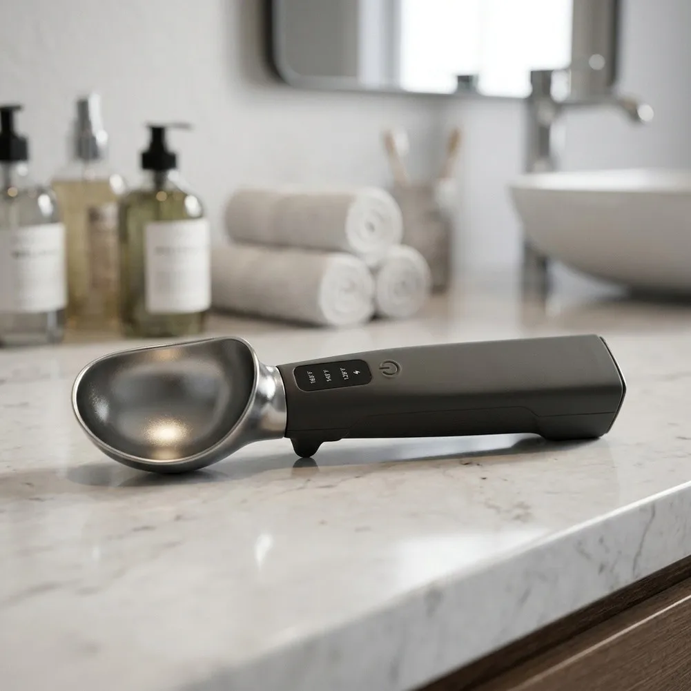 120F 140F 160F Electric Heated Ice Cream Spoon with Digital Screen and Compact 19x4.5x4cm Design for Portability