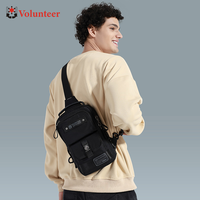 Volunteer Mens Crossbody Bags Outdoor Hiking Climbing Chest Bag Men Casual Sports Cycling Fishing Shoulder Bag Male 1825-08