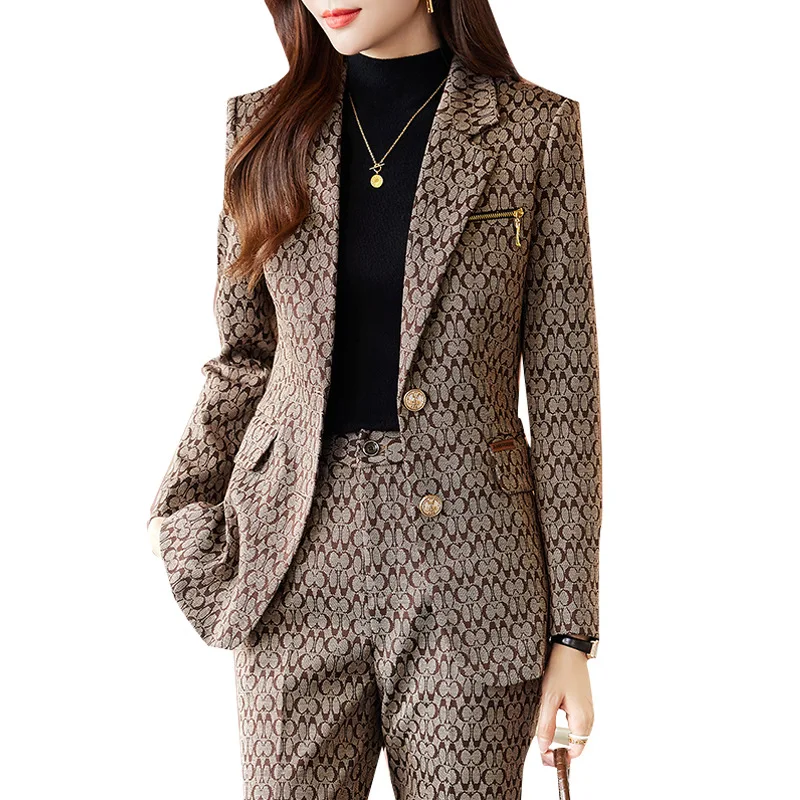 Business Suit Women\'s Autumn New Temperament Goddess Style Commute Slim-Fit High-Grade Suit Long Pants Suit