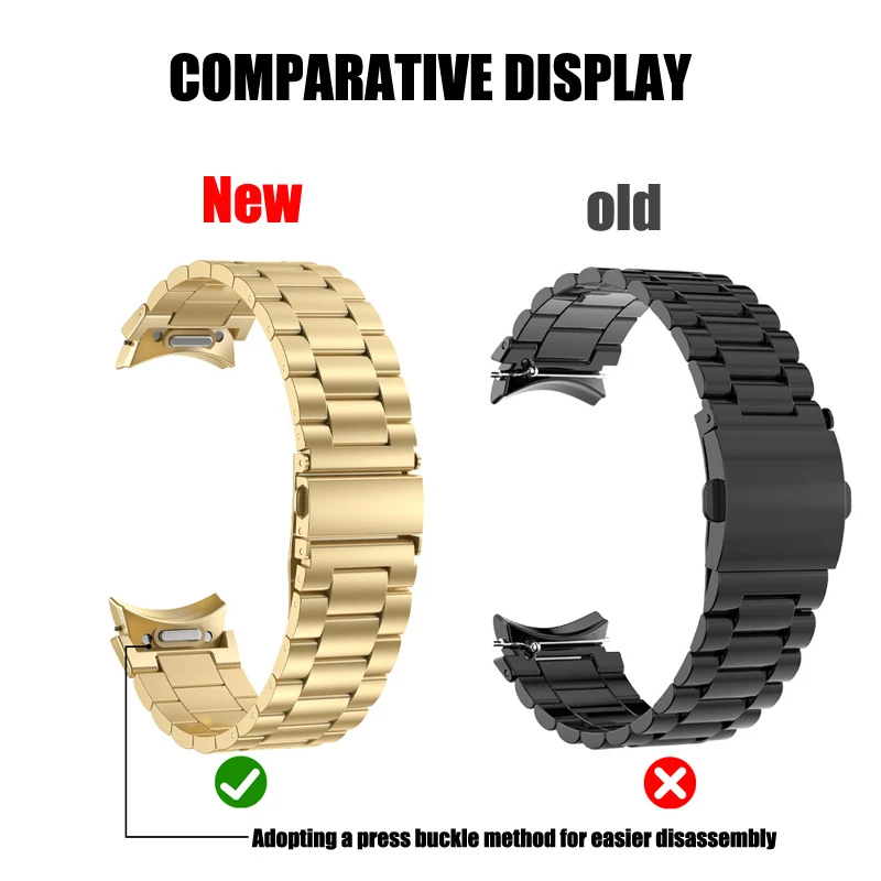 Metal Strap for Samsung Galaxy Watch 6 5 4 40mm 44mm Bracelet One Click Attachment for Galaxy Watch 6 Classic 43mm 47mm Band