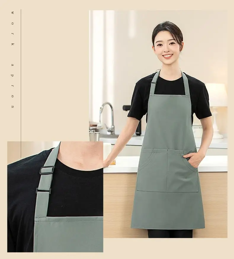 Grembiuli da cucina con logo personalizzato per donna uomo impermeabile chef lavoro grill ristorante bar negozio caffè bellezza unghie studi uniforme