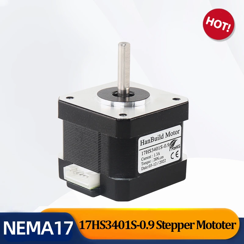 

Шаговый двигатель 17HS3401S-0,9 градусов 42 Двигатель 1,3 А 28 Н.см 4-выводной шаговый двигатель с микроредуктором Nema17 для 3D-принтера Мониторное оборудование