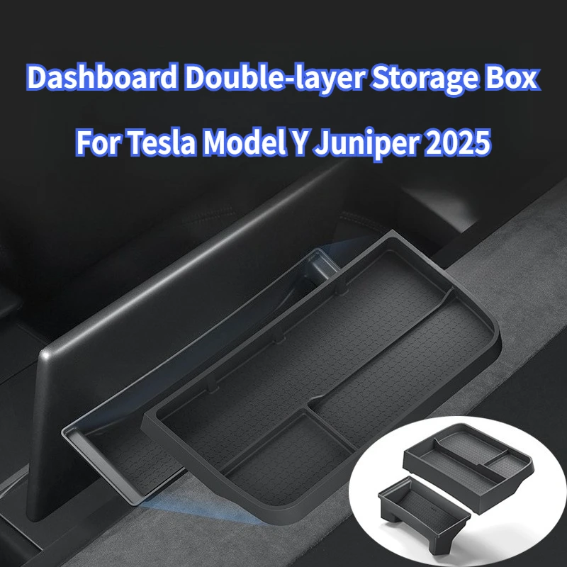 

For Tesla Model Y Juniper 2025 Dashboard Storage Box Center Console Screen Rear Phone ETC Organizer Storage Tray Car Accessories