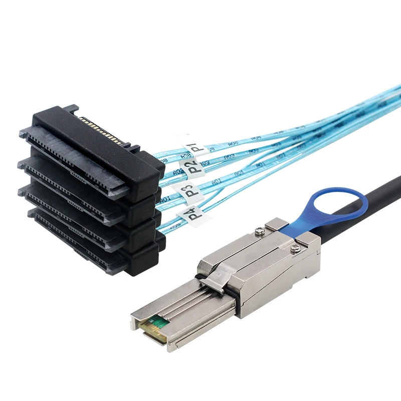 

Mini SAS 8088 To 4 SFF-8482 29 + 15P Integrated Array Card SATA Hard Disk Data Cable Length Optional 0.5M 1M 2M 3M