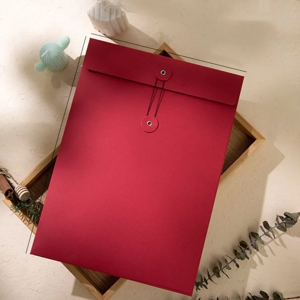 A4/A5 Kraft Paper Envelopes with String Tie Closure Clasp Retro Vintage Brown Envelopes Invitation Card High Grade