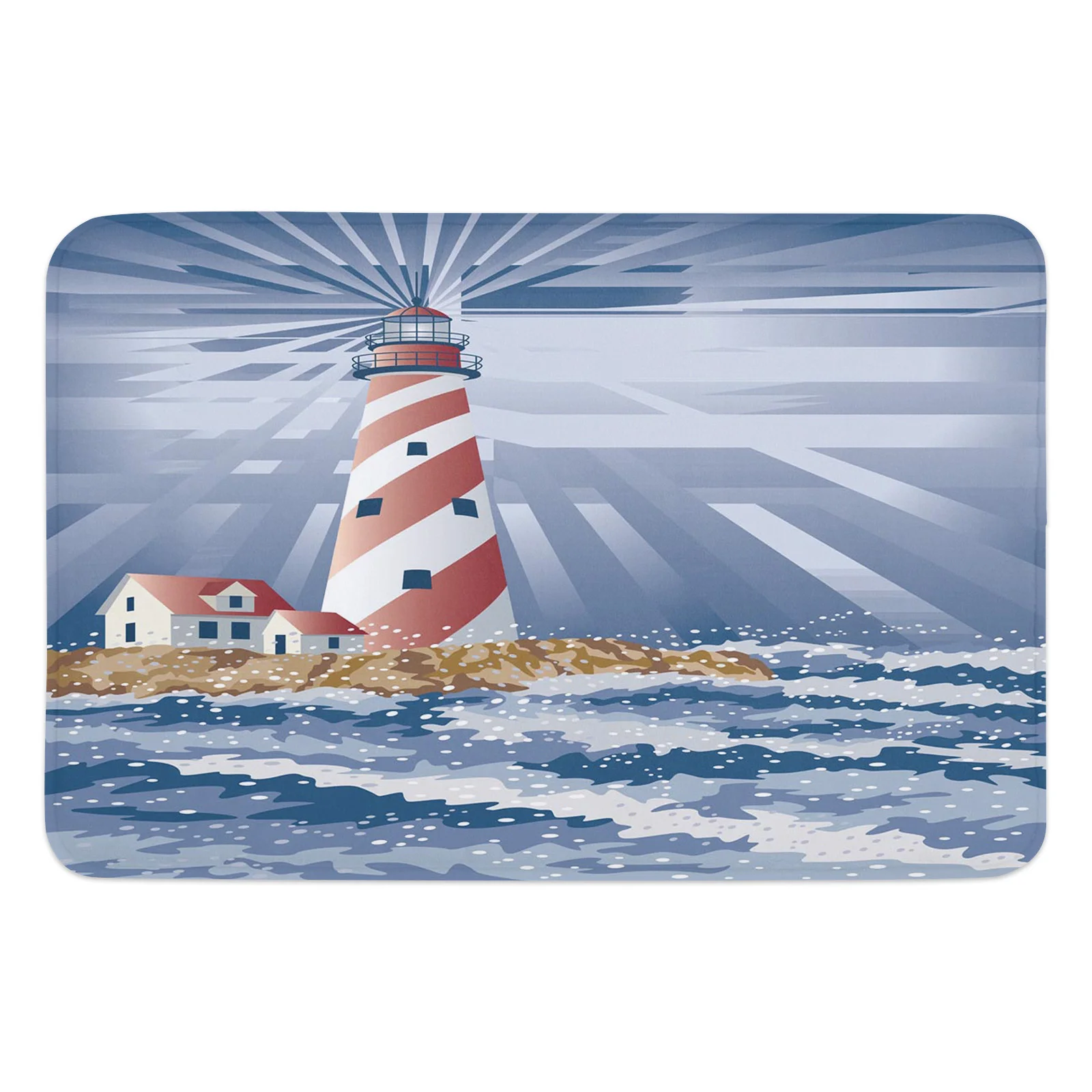 Lighthouse Sea Kitchen Floor Mat Living Room Decor Carpet Home Hallway Entrance Doormat Balcony Door Anti Slip Rug