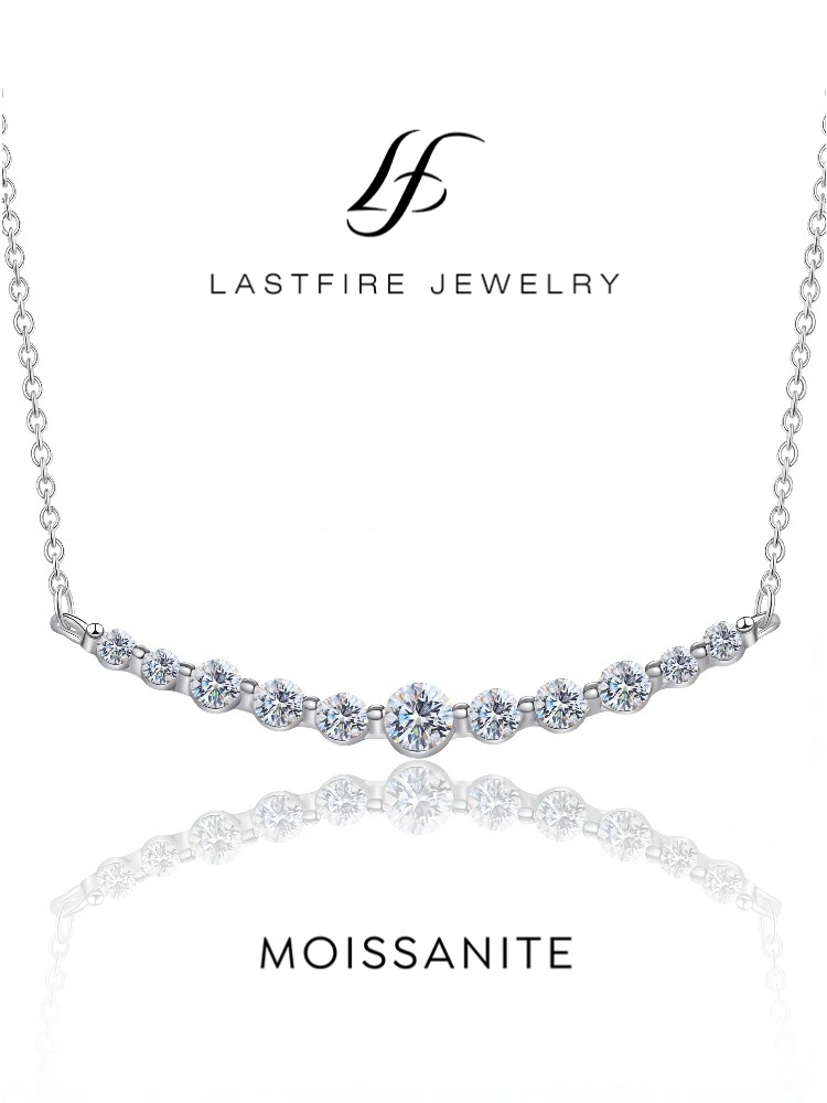 

Роскошное ожерелье с муассанитом и бриллиантами для женщин, подарок, цепочка из стерлингового серебра 925 пробы с покрытием из белого золота 18 карат, изысканные ювелирные изделия